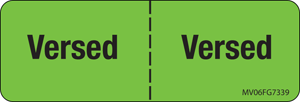 PDC Healthcare Permanent Paper Communication Labels - "Versed" Intravenous Medication in Tube Label, 15/16" x 1", Fluorescent Green - MV06FG7339