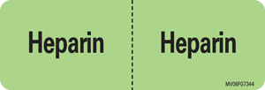 PDC Healthcare Permanent Paper Communication Labels - LABEL, "HEPARIN : HEPARIN", 2-15/16X1 - MV06FG7344