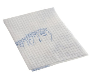 TIDI Choice Towels - Choice Podiatry Towel, 2-Ply with Poly Back, 13" x 18", White / Blue Toe Print - 917489