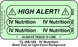 EPS Line Tracing Labels - LABEL, LINE, TRACING, IV, NUTRITION - TL-HA109