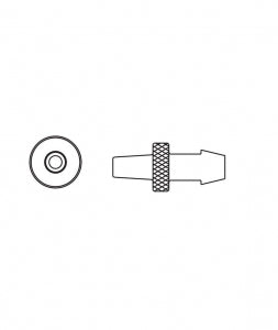 Welch Allyn Barbed Metal Connectors - Male Luer Lock to Barbed 5/32" Metal Connector - 1378