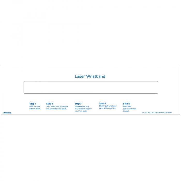 Laser Wristband Adhesive Closure 500 Sheets/Box