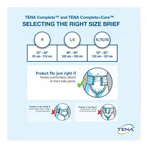 Essity Tena Complete +Care Briefs - TENA Complete +Care Extra Absorbency Brief, Size M, 32" to 44" Waist - 69960
