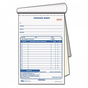 Tops Business Forms Purchase Order Books - 2-Part Carbonless Purchase Order Book, 5-9/16" x 8-7/16" - 46140