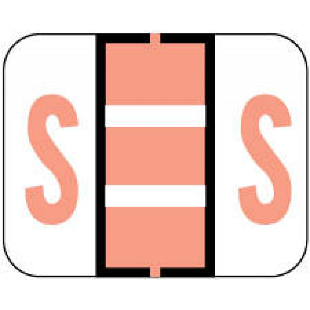 Size: 1-1/4" W X 1" H Alphabetic End Tab Labels Bar Style 500 Vinyl Labels Per Roll
