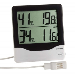 Thermco Large Digit Thermometer with Hygrometer - THERMOMETER, INDOOR / OUTDOOR, MIN-MAX, CERT - ACCD5013TH