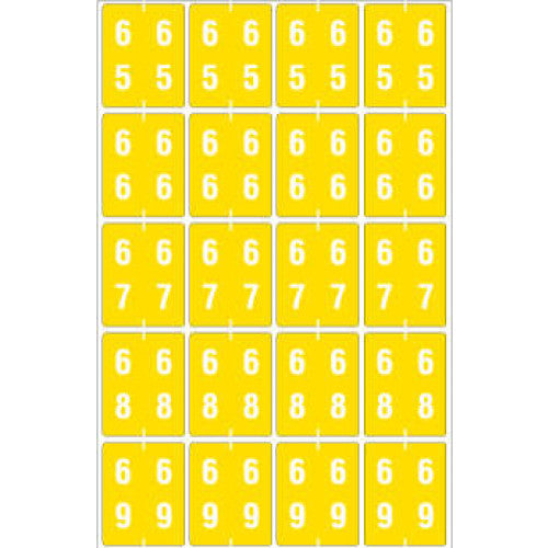 PDC Healthcare Ames Compatible Color-Coded Labels - Ames Compatible Color-Coded "65-69" Label, 1.5" x 1.875", Yellow, 20/Set - SDD65-69