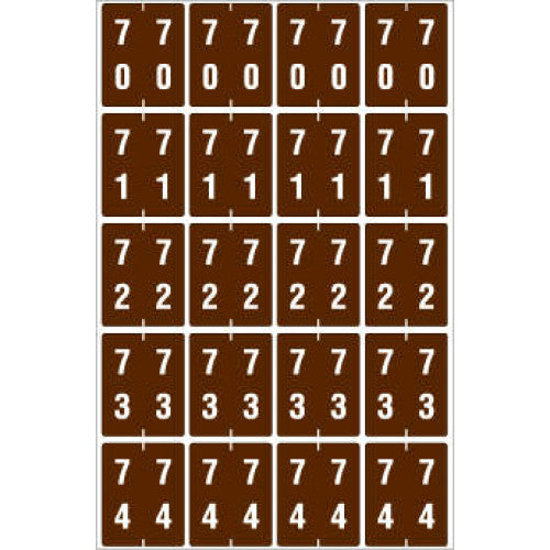 PDC Healthcare Ames Compatible Color-Coded Labels - Ames Compatible Color-Coded "70-74" Label, 1.5" x 1.875", Brown, 20/Set - SDD70-74