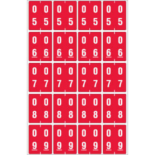 PDC Healthcare Ames Compatible Color-Coded Labels - Ames Compatible Color-Coded "05-09" Label, 1.5" x 1.875", Red, 20/Set - SDD05-09