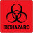 PDC Healthcare Bioharzard Labels - Biohazard Label, 3" x 3", Fluorescent Red, 500/Roll - 59702956