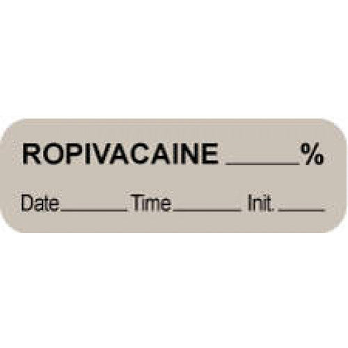 PDC Healthcare Anesthesia Labels & Tapes - Ropivacaine Label, Gray, 1, 000/Roll - 59709272