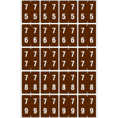 PDC Healthcare Ames Compatible Color-Coded Labels - Ames Compatible Color-Coded "75-79" Label, 1.5" x 1.875", Brown, 20/Set - SDD75-79