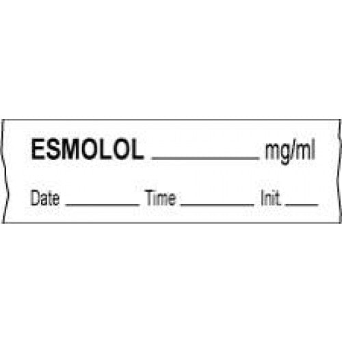 PDC Healthcare Anesthesia Tapes - Anesthesia Label Tape, Esmolol, mg / mL, 1/2" x 500", White - 59726233