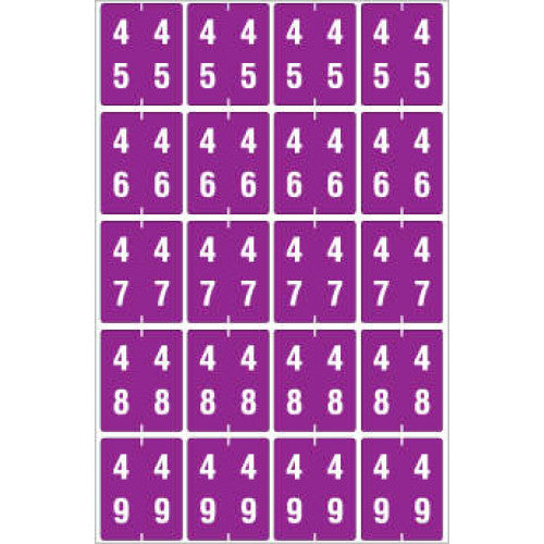 PDC Healthcare Ames Compatible Color-Coded Labels - Ames Compatible Color-Coded "45-49" Label, 1.5" x 1.875", Purple, 20/Set - SDD45-49