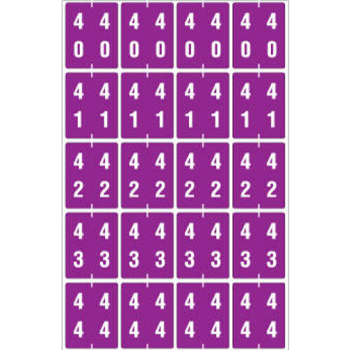 PDC Healthcare Ames Compatible Color-Coded Labels - Ames Compatible Color-Coded "40-44" Label, 1.5" x 1.875", Purple, 20/Set - SDD40-44