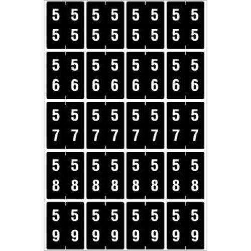 PDC Healthcare Ames Compatible Color-Coded Labels - Ames Compatible Color-Coded "55-59" Label, 1.5" x 1.875", Black, 20/Set - SDD55-59
