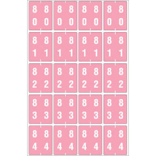 PDC Healthcare Ames Compatible Color-Coded Labels - Ames Compatible Color-Coded "80-84" Label, 1.5" x 1.875", Pink, 20/Set - SDD80-84