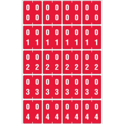 PDC Healthcare Ames Compatible Color-Coded Labels - Ames Compatible Color-Coded "00-04" Label, 1.5" x 1.875", Red, 20/Set - SDD00-04