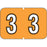 PDC Healthcare Ames Compatible Color-Coded Labels - Barkley Compatible Color-Coded "3" Label, 1.5" x 1", Orange, 500/Roll - 59702580
