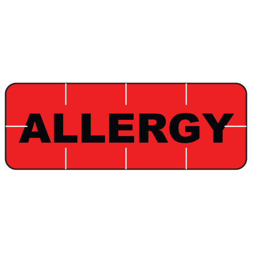 PDC Healthcare Allergic Labels - Allergy Label, Red, 16" x 1/4", 250/Roll - 59713048