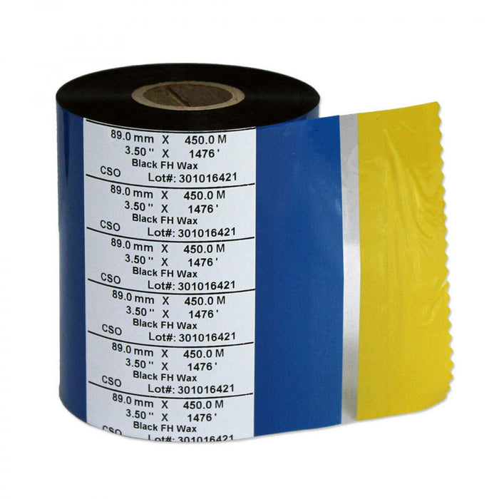 Ribbon For Zebra Xi And Z Printers Wax 3.5 X 1476 Black 6 Per Box
