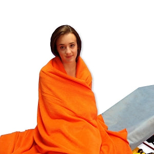 Taylor Healthcare Polar Fleece Blankets - Medium-Weight Polar Fleece Blanket, 50" x 80", Orange - 60-OFB5080
