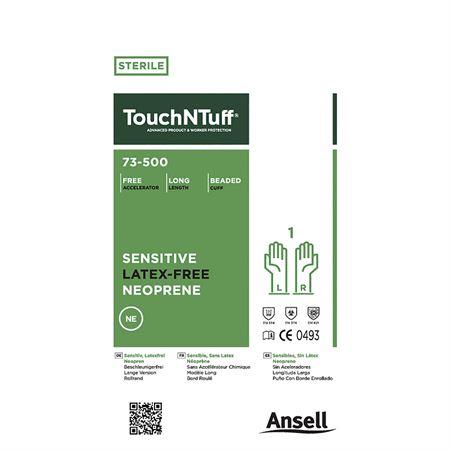 TouchNTuff Sterile Neoprene Gloves Size 8.5