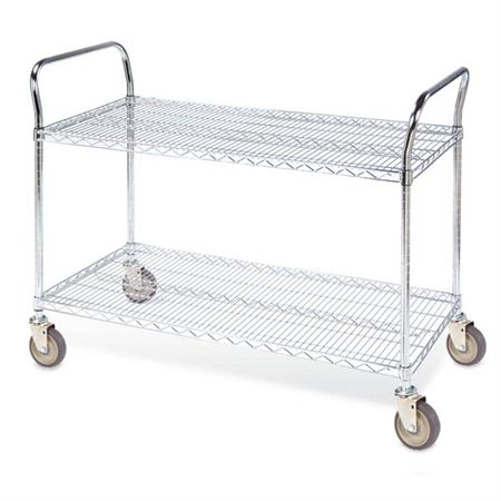 Two-Shelf Wire Utility Cart 36"L x 18"W x 39"H