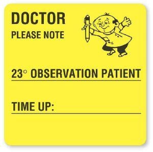 United Ad Label Co Doctor Please Note Labels - "Doctor Please Note" Label, Fluorescent Yellow, 390/Roll - AD401