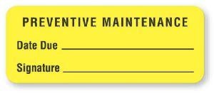 United Ad Label Co Preventive Maintenance Labels - "Preventative Maintenance" Label, Fluorescent Yellow, 420/Roll - BE106