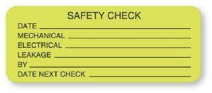 United Ad Label Co Safety Check Labels - Safety Check Label, Fluorescent Green, 420/Roll - BE113