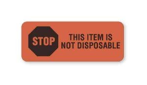 United Ad Label Co Stop-This Item Not Disposable Labels - "Stop This Item not Disposable" Label, Fluorescent Red - BE748