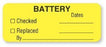 United Ad Labels Battery Replaced Labels - Battery Replaced Label, Fluorescent Yellow, 420/Roll - BE757