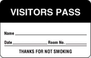 United Ad Label Co Visitor Pass Labels - "Visitor Pass" Label, Black, 500/Roll - BR206