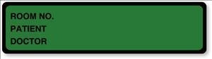 United Ad Label Co Room Number, Patient, Doctor Labels - "Room Number Patient Doctor" Label, Bright Green - CI216
