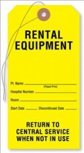 United Ad Label Co "Rental Equipment" Equipment Tags - Equipment Tag, "Rental Equipment: - CS049