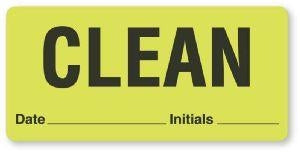 United Ad Label Co Clean Labels - "Clean" Label, Fluorescent Green, 240/Roll - CS305