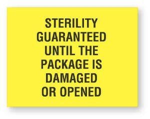 United Ad Label Co Sterility Guaranteed Labels - "Sterility Guaranteed" Label, 1-5/16" x 1" - CS650