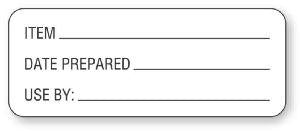 United Ad Label Co Item-Date Prepared Labels - "Item Date Prepared" Label, White, 420/Roll - HD285