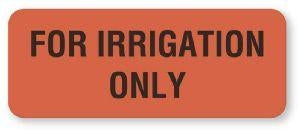 Irrigation Box Label United Ad Label Co For Irrigation Only Labels -