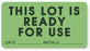 United Ad Label Co This Lot is Ready for Use - "This Lot is Ready for Use" Label, Light Green - LR143