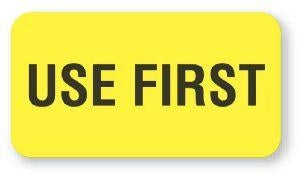 United Ad Label CO "Use First" Labels - "Use First" Label, Yellow, 560/Roll - QC209