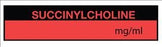 United Ad Label Co Succinylcholine Labels - "Succinylcholine mg / mL" Label, Fluorescent Red - TA048