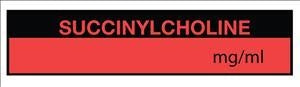 United Ad Label Co Succinylcholine Labels - "Succinylcholine mg / mL" Label, Fluorescent Red - TA048