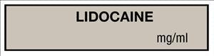 United Ad Label Co Lidocaine Labels - "Lidocaine" Label, Gray, 500/Roll - TA087