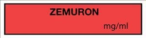 United Ad Label Co Zemuron Labels - "Zemuron mg / mL" Label, Fluorescent Red, 500/Roll - TA110