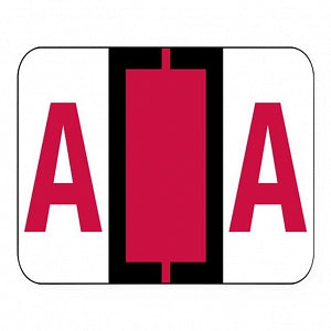United Ad Products Alpha File Folder Labels - Alpha File Folder Labels, Letter A, Red, 1-1/4" x 1" - ULAF1283A