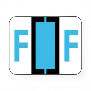 United Ad Label Alpha File Folder Labels - TAB1283 Label, F, Blue, 1-1/4" x 1" - ULAF1283F