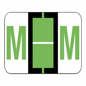 United Ad Products Alpha File Folder Labels - Alpha File Folder Labels, Letter M, Light Green, 1-1/4" x 1" - ULAF1283M