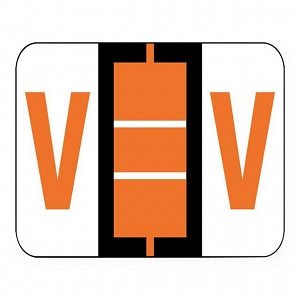 United Ad Products Alpha File Folder Labels - Alpha File Folder Labels, Letter V, Orange, 1-1/4" x 1" - ULAF1283V